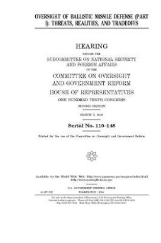Cover of Oversight of ballistic missile defense (part I)