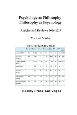 Book cover for Psychology as Philosophy, Philosophy as Psychology
