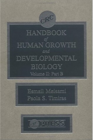 Cover of CRC Handbook of Human Growth and Developmental Biology, Volume II, Part B