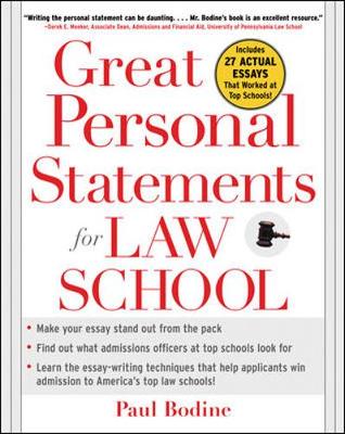 Cover of Great Personal Statements for Law School