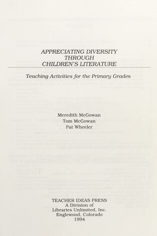 Cover of Appreciating Diversity Through Children's Literature