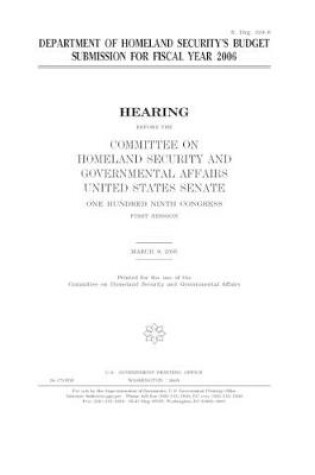 Cover of Department of Homeland Security's budget submission for fiscal year 2006