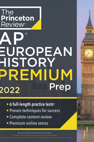 Cover of Princeton Review AP European History Premium Prep, 2022