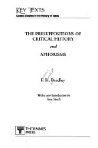 Cover of Presuppositions of Critical History