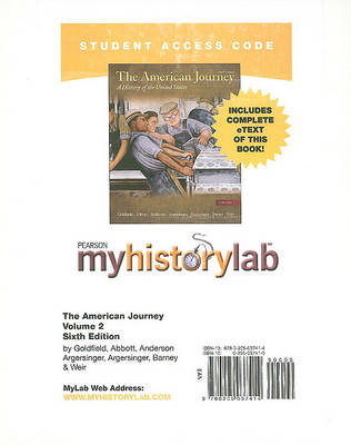 Book cover for MyLab History with Pearson eText -- Standalone Access Card -- for the American Journey Volume 2