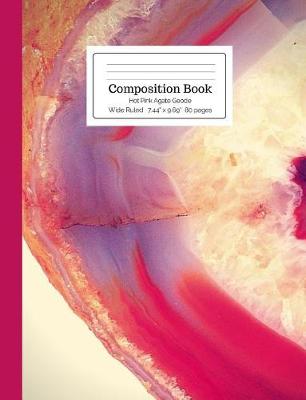 Book cover for Composition Book Hot Pink Agate Geode Wide Ruled