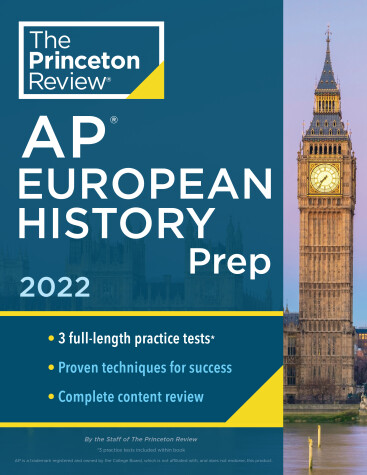 Book cover for Princeton Review AP European History Prep, 2022