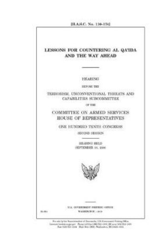 Cover of Lessons for countering al Qa'ida and the way ahead