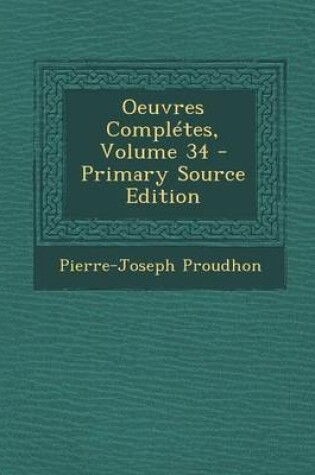 Cover of Oeuvres Completes, Volume 34