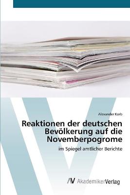 Book cover for Reaktionen der deutschen Bevoelkerung auf die Novemberpogrome