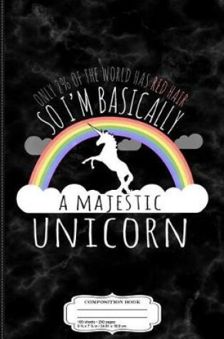 Cover of Red Hair Majestic Unicorn Composition Notebook