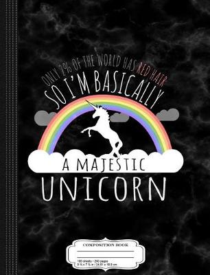 Book cover for Red Hair Majestic Unicorn Composition Notebook