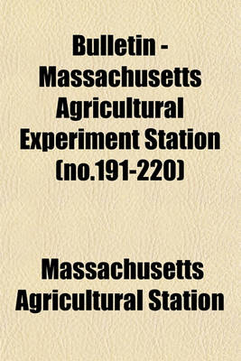 Book cover for Bulletin - Massachusetts Agricultural Experiment Station (No.191-220)