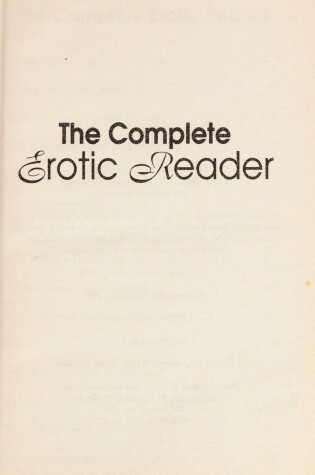 Cover of The Complete "Erotic Reader"