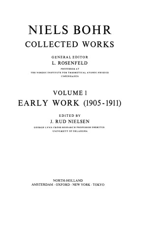 Cover of Early Work, 1905-1911 Vol. 1