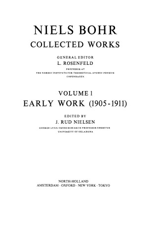 Cover of Early Work, 1905-1911 Vol. 1