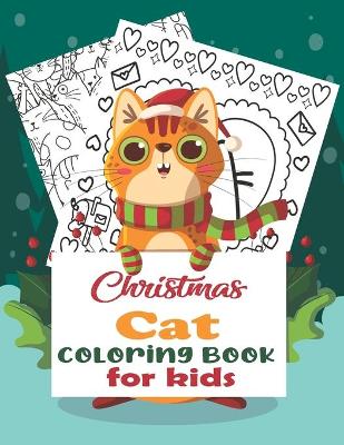 Book cover for Christmas Cat Coloring Book for kids