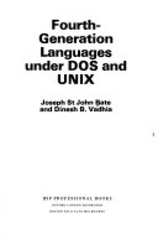 Cover of Fourth Generation Languages for Disc Operating and Unix