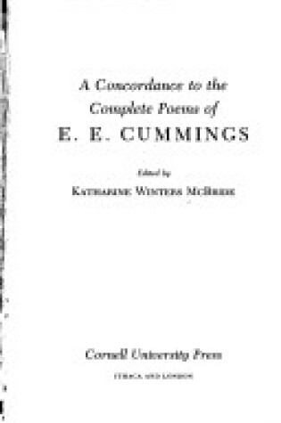 Cover of A Concordance to the Complete Poems of E. E. Cummings