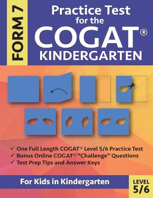 Book cover for Practice Test for the CogAT Kindergarten Form 7 Level 5/6