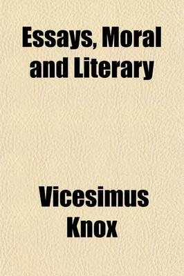 Book cover for Essays, Moral and Literary (Volume 2)