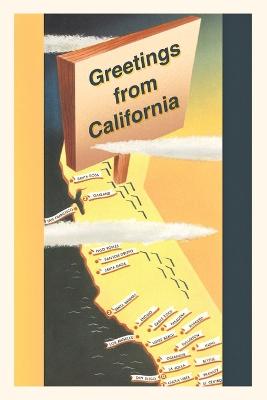 Cover of The Vintage Journal Greetings from California, Cartoon Map