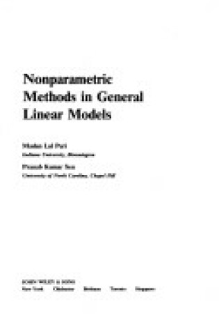 Cover of Nonparametric Methods in General Linear Models
