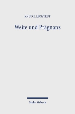 Cover of Weite und Pragnanz