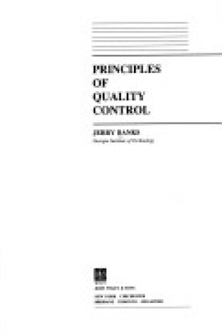 Cover of Principles of Quality Control