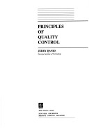 Book cover for Principles of Quality Control