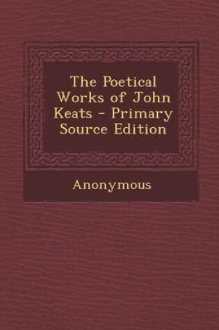 Cover of The Poetical Works of John Keats