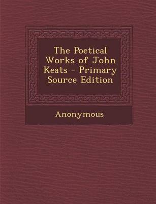 Book cover for The Poetical Works of John Keats