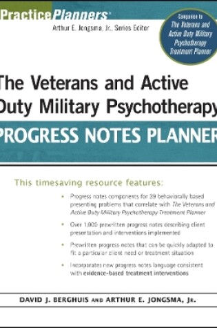 Cover of The Veterans and Active Duty Military Psychotherapy Progress Notes Planner