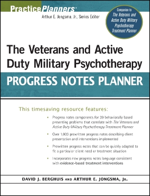 Book cover for The Veterans and Active Duty Military Psychotherapy Progress Notes Planner