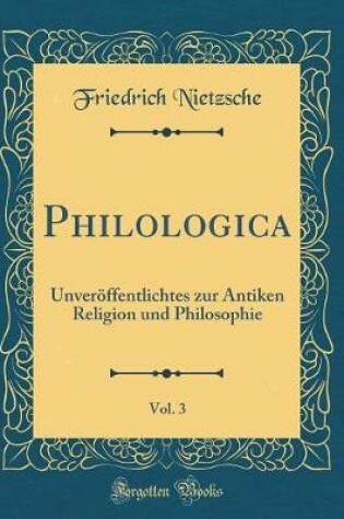 Cover of Philologica, Vol. 3