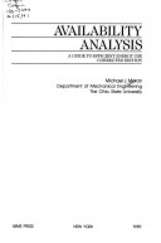 Cover of Availability Analysis