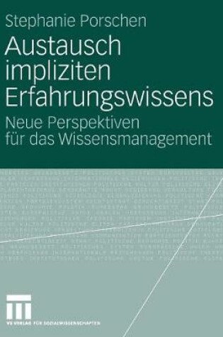 Cover of Austausch impliziten Erfahrungswissens