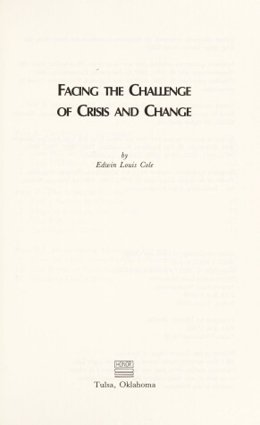 Book cover for Facing the Challenge of Crisis and Change