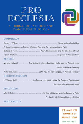 Cover of Pro Ecclesia Vol 16-N2
