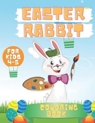 Book cover for Easter rabbit coloring book for kids 4-5