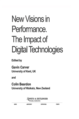 Book cover for New Visions In Performance