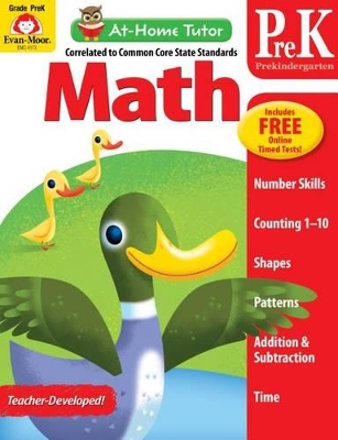 Book cover for At-Home Tutor: Math, Prek Workbook
