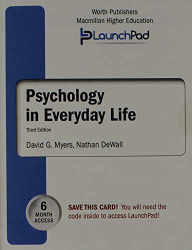 Book cover for Launchpad for Myers' Psychology in Everyday Life (Six Month Access)