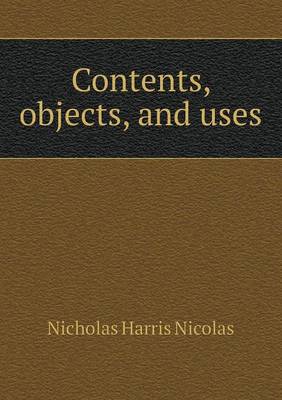 Book cover for Contents, objects, and uses