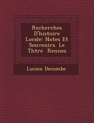 Book cover for Recherches D'Histoire Locale