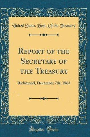 Cover of Report of the Secretary of the Treasury