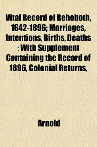Cover of Vital Record of Rehoboth, 1642-1896; Marriages, Intentions, Births, Deaths