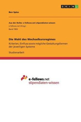 Cover of Die Wahl des Wechselkursregimes