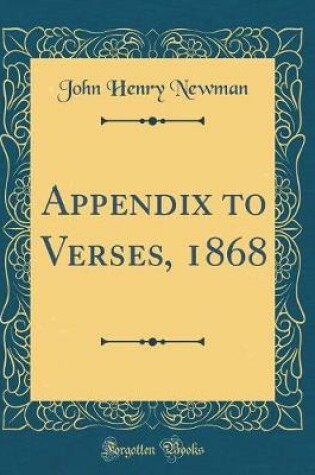 Cover of Appendix to Verses, 1868 (Classic Reprint)