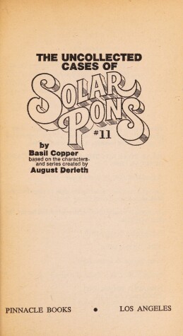 Cover of The Uncollected Cases of Solar Pons